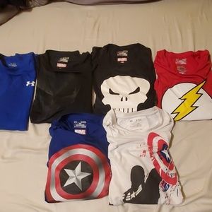 6 under armour super hero shirts XL